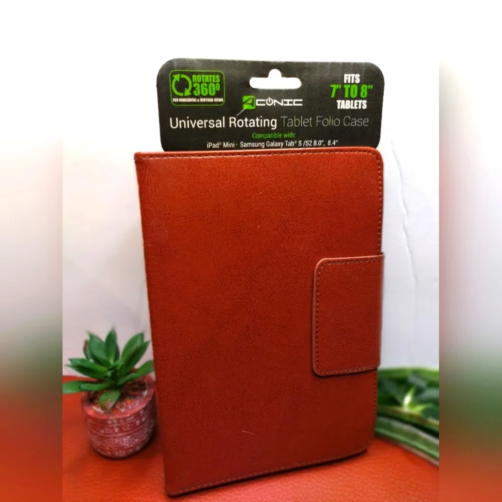Universal Rotating Tablet Folio Case Fit 7 To 8 In Tablets Rotates 360